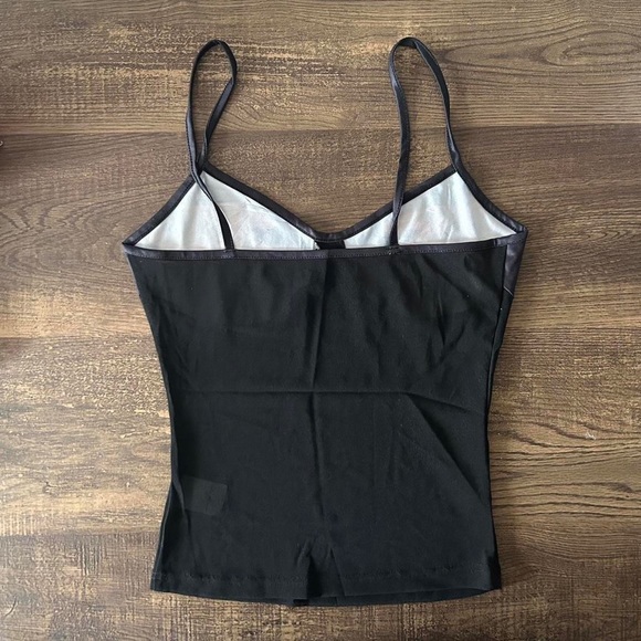 Super Retro Abstract Vibrant Black Sexy Sheer Mesh Tank Top - Picture 3 of 3